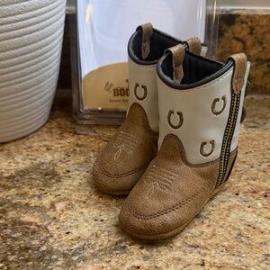 Lil Boots Tan and White Baby Walker Boots